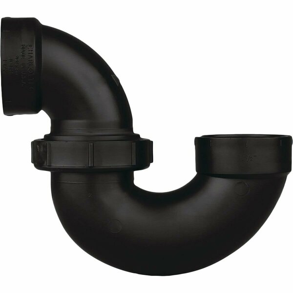 Charlotte Pipe And Foundry 1-1/2 In. Black ABS P-Trap with Union ABS 00708P 0600HA
